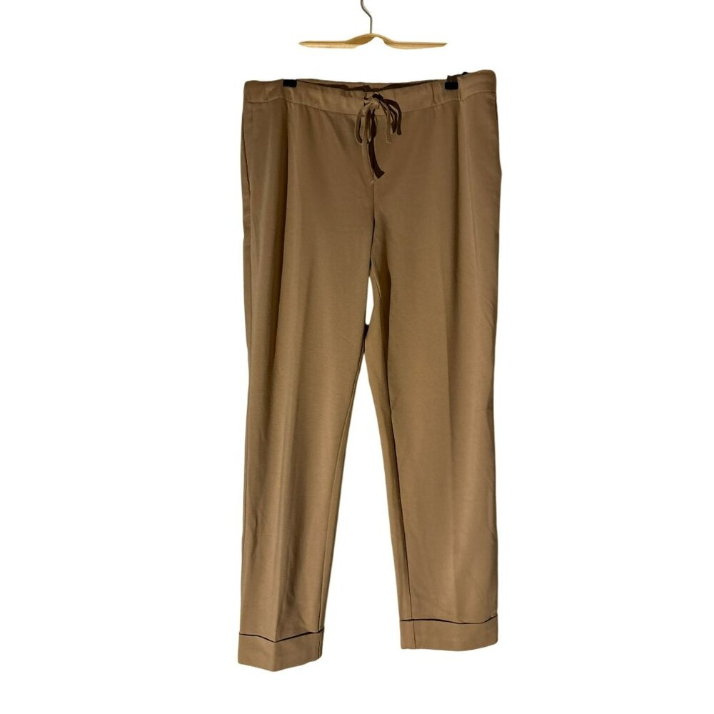 NWT J. Jill Light Toffee Ankle Pants Elastic Waist Drawstring Size L Tall